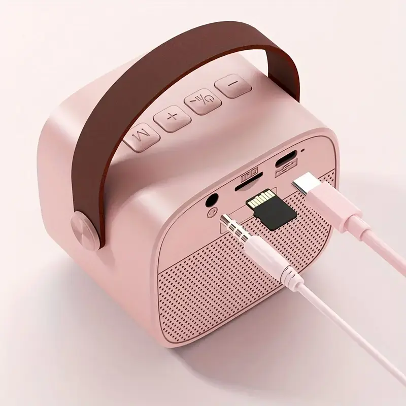 Loa Karaoke Mini, D20, Cho Máy Chiếu Và Điện Thoại Di Động, Loa Không Dây Cầm Tay Mini, Hỗ Trợ Bluetooth 5.0, Thiết Kế Nhỏ Gọn Củ Loa Nghe Nhạc 5