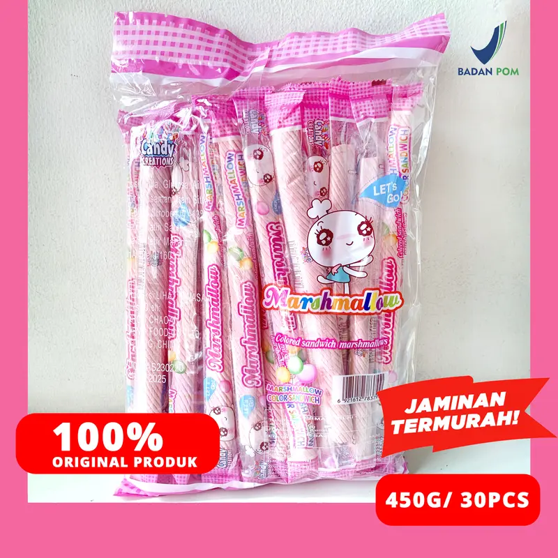 MARSHMALLOW PANJANG CANDY CREATION  30PCS 450G 5