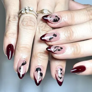 PRESS ON NAIL free LEM + KIKIR + stick pendorong untuk melepas press on nails