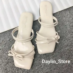 Daylin_Store - FIOLENZIA SANDAL WANITA HAK 1 CM, Material Sintetis, Sol Karet Nonslip, Nyaman & Ringan, Fashionable & Stylish, Size 37-40