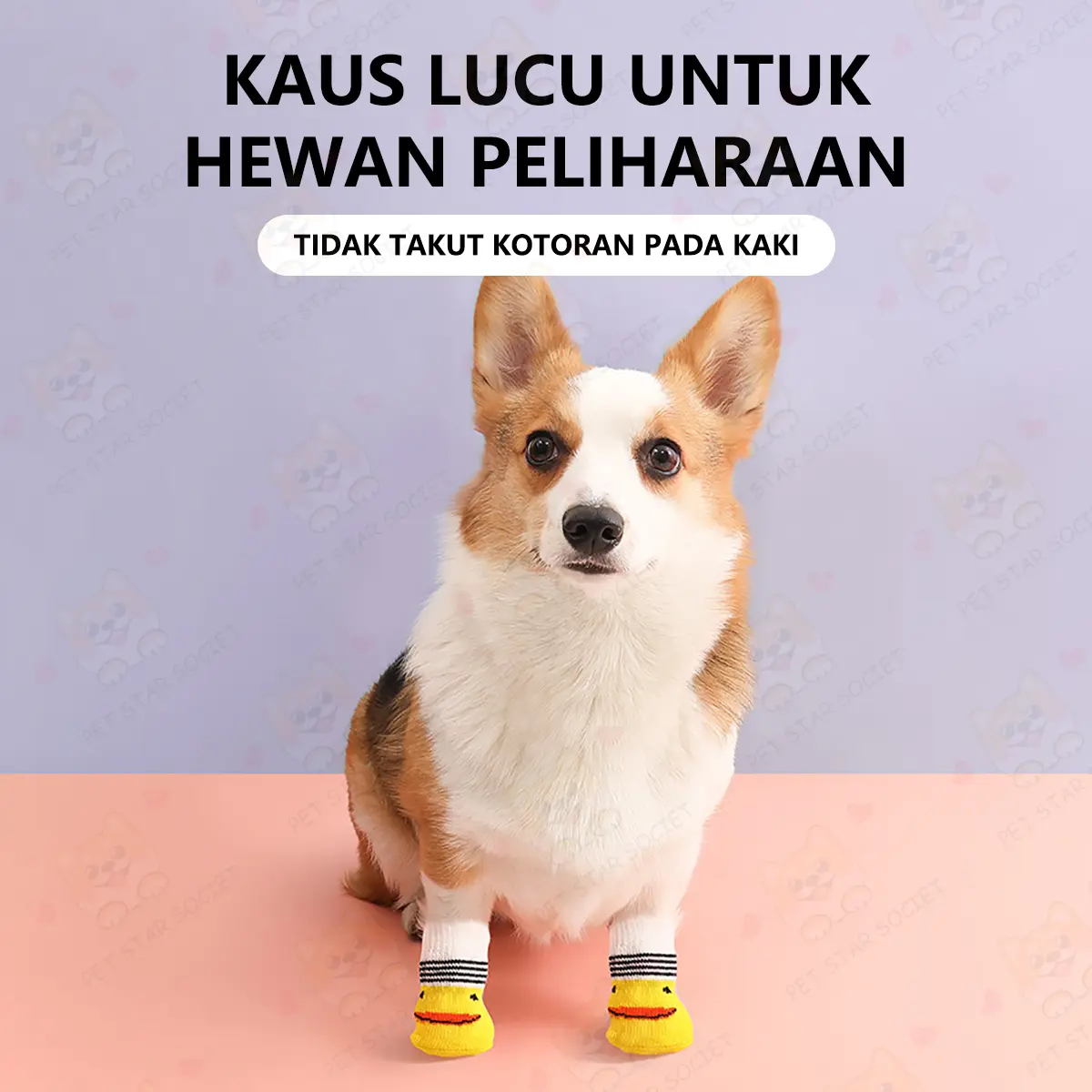 Anjing Kucing Kaos Kaki Lucu - Paw Protectors, 4 Pcs, Berbagai Pilihan Warna