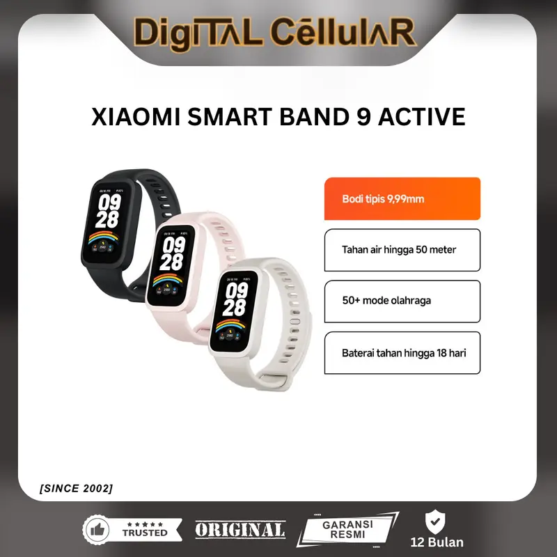 [Rivel Sumigar] Xiaomi Smart Band Active Refresh rate 60 Hz Tahan Air  Hingga 50 Meter Beige White
