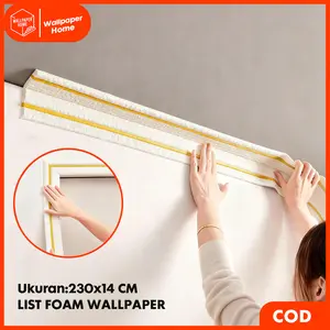 Wallpaper Home - List Foam Wallpaper Wall Border List Foam 3D List Dinding 2.3 Meter Wall Border Untuk Sudut Dinding Tinggal Tempel
