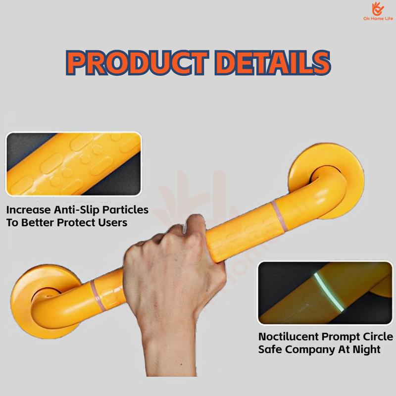 Product Introduction of [SG Stock]Bathroom Luminous Handrails Bathroom Handrails Handrails Stainless Steel Toilet Handrails Safety Handrails 16