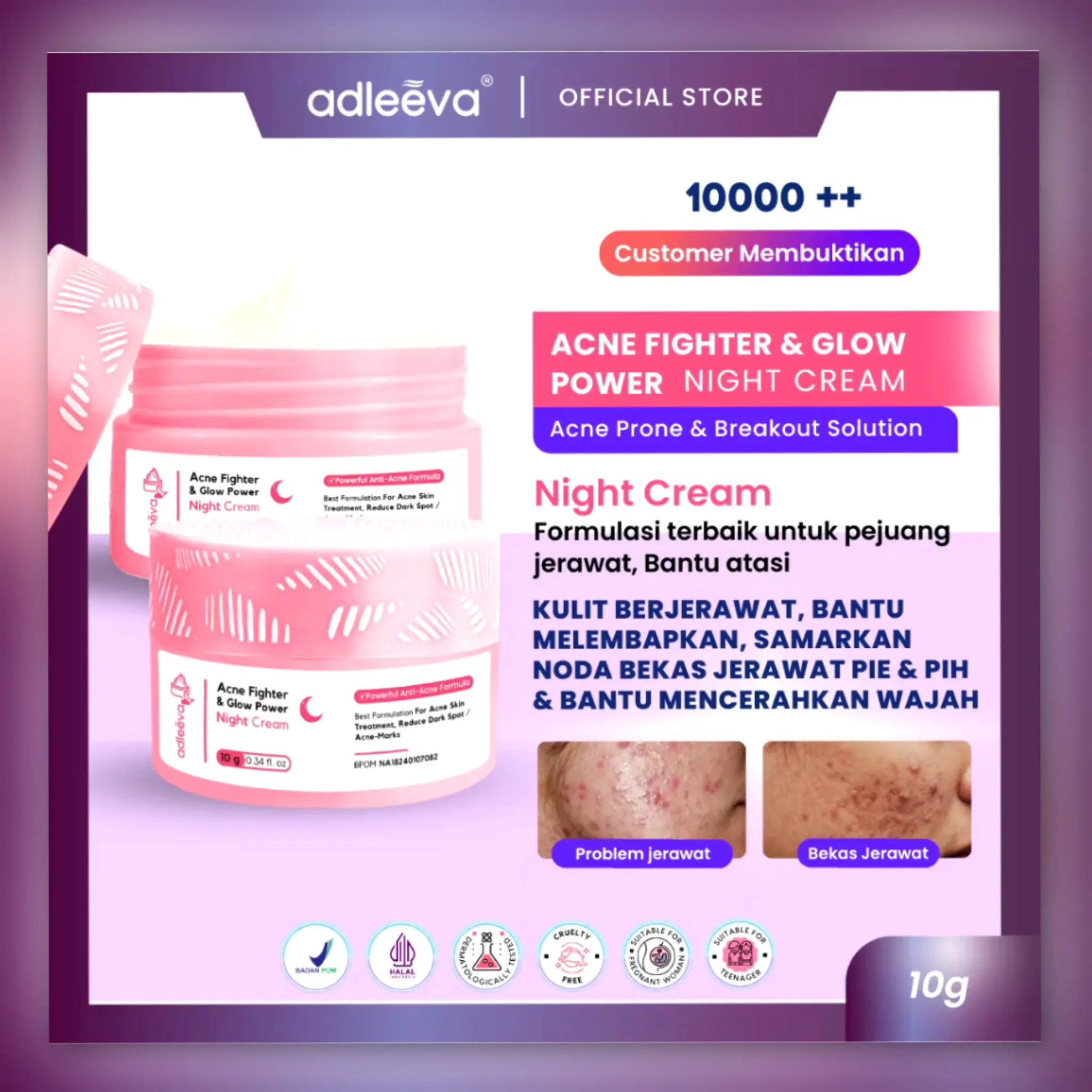 Adleeva Acne Fighter & Glow Power Night cream