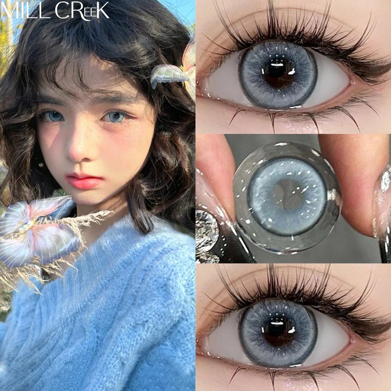   Ice Butterfly  Mill Creek  Buy 2 Get 3 Free Blue Butterfly Color Contact Lens small light bulb large Diameter 14.5mm  Degree WT:40% USE 6-12 months kinhap  trong halloween lens  xanh 