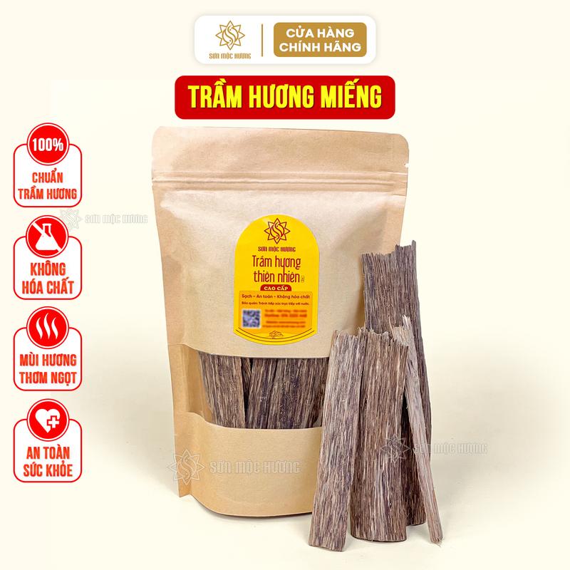 Trầm hương miếng nguyên chất cao cấp giàu tinh dầu mùi thơm ngọt tự nhiên Sơn Mộc Hương Dầu Thơm Phòng