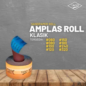 Taiyo Amplas Kain Meteran Tersedia Grid #060 #080 #150 #180 #240 untuk Kayu Tembok Besi Dempul Plastik Multiguna Sendok Semen