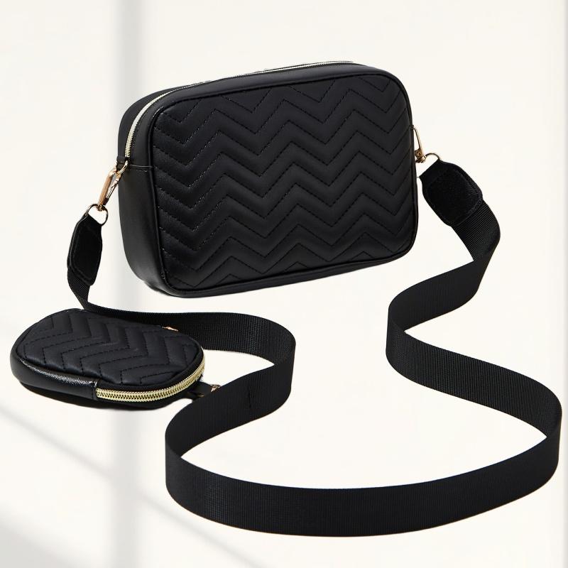 Product Introduction of [COD] Túi Đeo Vai Thư Thêu Gợn Sóng Đơn Giản, Túi Vuông Đựng Máy Ảnh, Thích Hợp Cho Mẹ Và Bé Bag Nữ 2