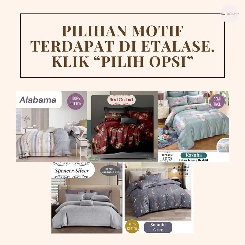 Bedcover Set + Sprei Ukuran 120 Tinggi 30 - TENCEL(TM) Lyocell 60s Isi Microfiber Bantal Karet Sarung Tali King 4