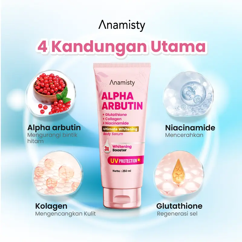 Anamisty Hand Body Lotion Serum Glutathione Alpha Arbutin Collagen Memutih kan Mencerahkan Dan Melembabkan Memutihkan Kulit 1