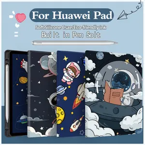 Casing Tablet For Huawei matepad 11'5 2025 /11.5" S 2024/2023 MatePad 12X 2026 /se 11 /se10.4/ pro 12.2/13.2 /T10S Cover Wake/Sleep Anti Selip Berbahan Kulit PU Silikon Desain Tekstur Sutra Tahan Aus Anti Slip Warna Cetak Cerah Kualitas Unggul