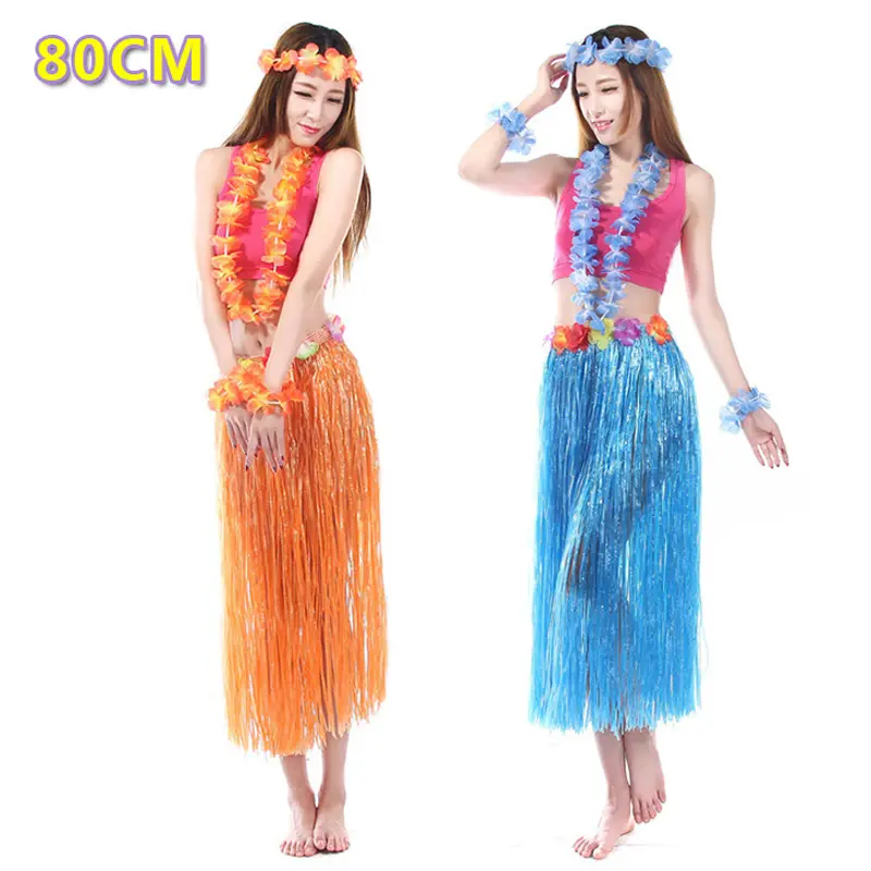 6 Pcs 40cm Hula Grass Jupe Hawaiian Leis Dance Dress Set avec Fleur, Jupe Élastique Couleur 6 Pcs 40cm Hula Grass Jupe Hawaiian Leis Dance Dress Set avec Fleur, Jupe Élastique Couleur