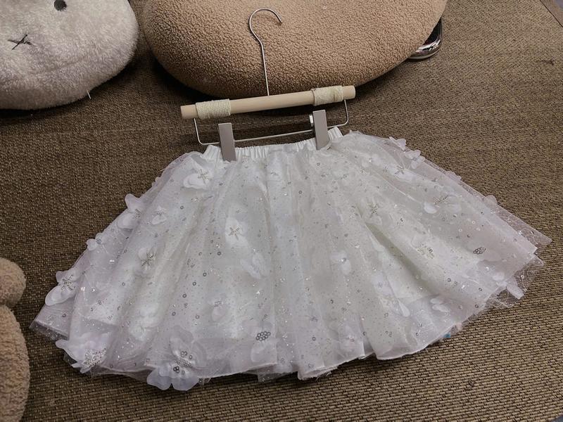  Chân Váy Lẻ Lưới Trắng Bướm Nổi 32C Dành Cho Bé Gái 