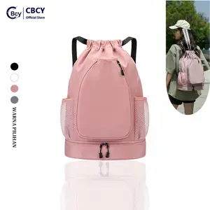 CBCY Tas Ransel Raket Bulutangkis Sederhana Dengan kompartemen sepatu Nilon Anti Air Ringan Laptop Baju dan Raket Warna Pilihan