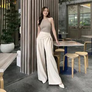 GLAMOUR - POSIE PANTS Celana Panjang Lebar Warna Elegan untuk Tampilan Modern Wanita Nyaman dengan Desain Menarik dan Gaya Elegan