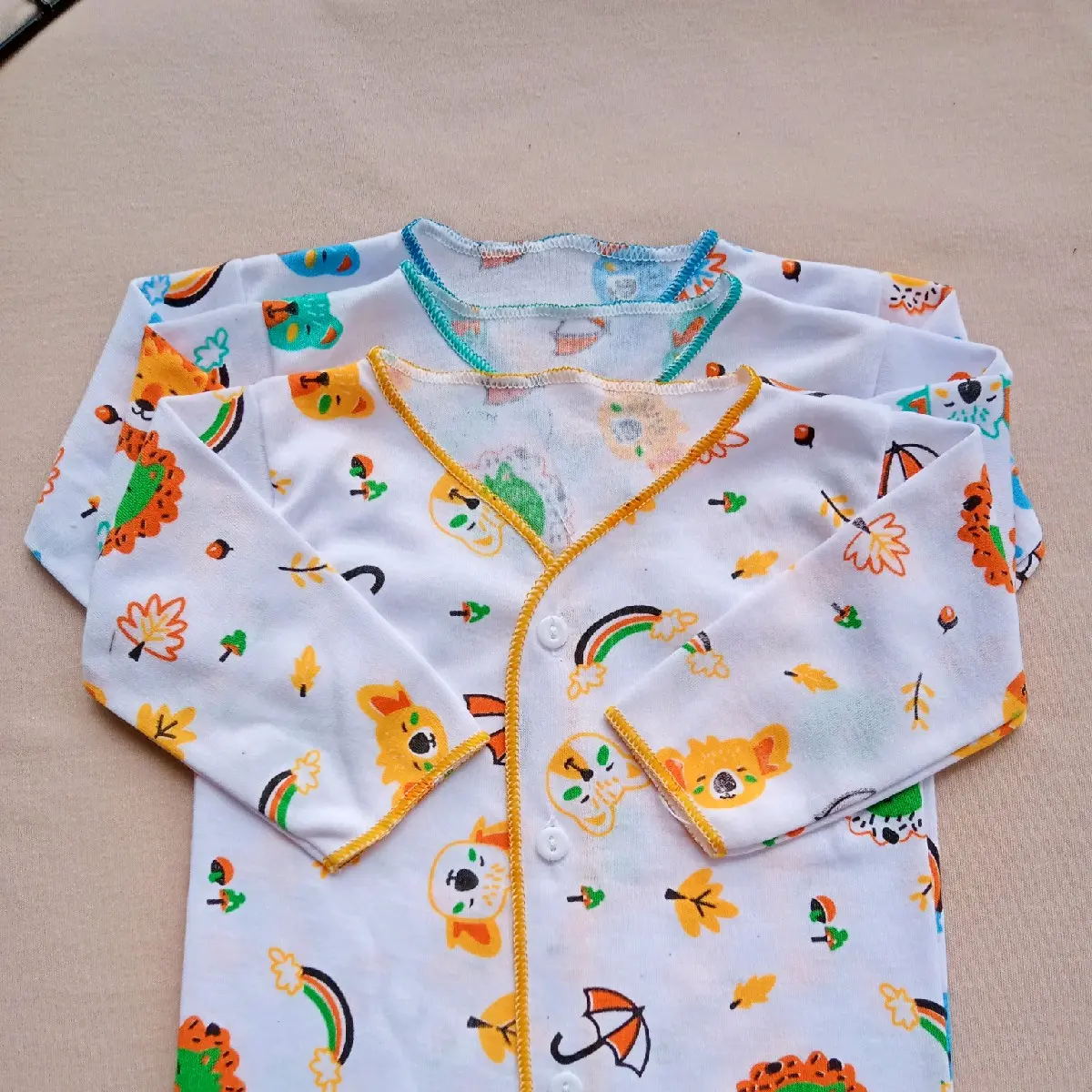3pcs 6pcs dan 12pcs Baju Bayi Lengan Panjang Unisex Newborn Atasan Bayi Baru Lahir Cewek Cowok