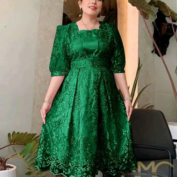 TP89 Dres Mewah Taliana 89z4 Gaun wanita modis simple anggun cantik cocok untuk pesta, natalan, kondangan Formal Tile Satin Brokat 0