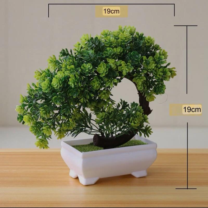  Chậu Cây Bonsai Lưỡi Liềm Giả Cao 19cm Ngang 19cm Có Hoa Trang Trí Decor Phòng Bàn Hoa Sen Dễ Bảo Quản Tính Ứng Dụng Cao 