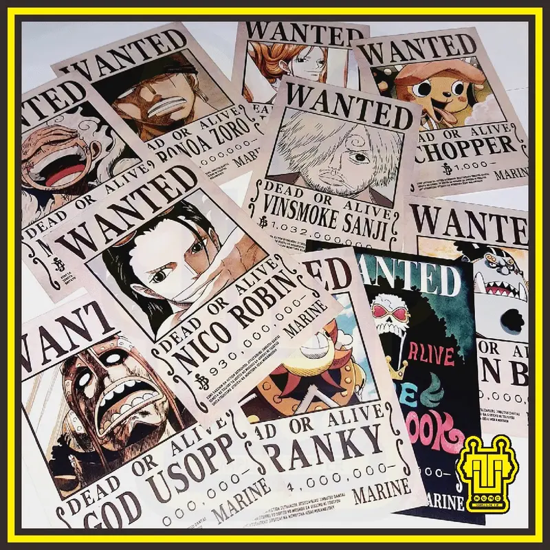 Poster Bounty Poster Wanted Anime One Piece Mugiwara Straw hat Pirates SHP - Ukuran A6 (15cm x 10cm) 1set 1