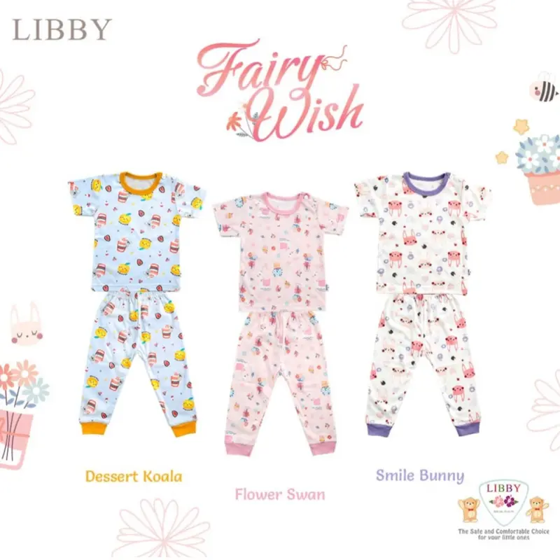 Setelan Libby PANJANG , setelan CPR , setelan PENDEK kancing pundak size S M L XL ( 1 SET ISI 3 STEL ) Parsel Bayi Katun 1