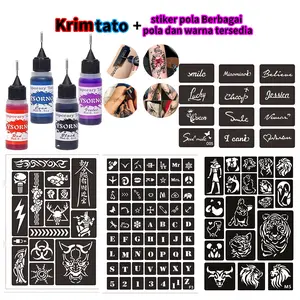 【COD】Tinta Tato Temporer 4 Warna Desain Unik – Tahan Lama 4–7 Hari, Mudah Dipakai, Pilihan Warna Lengkap