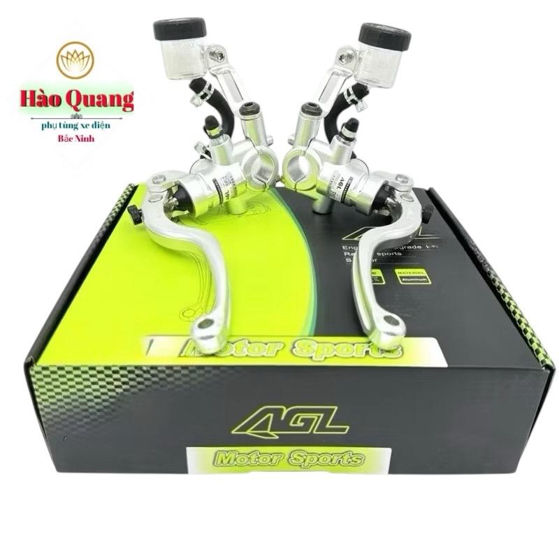 1 đôi Tay phanh bình dầu rời AGL CNC siêu nét cho xe điện và xe máy tặng dầu phanh