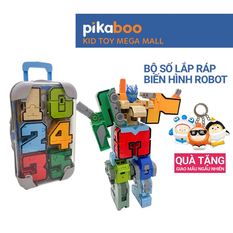Đồ chơi lắp ghép Bộ chữ số biến hình cao cấp Pikaboo có thể ghép thành robot cỡ lớn chất liệu nhựa an toàn Toy