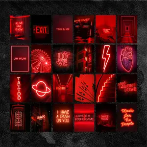 Poster Stiker Neon - Tinggal Tempel - 6 Varian Warna - 24 lembar