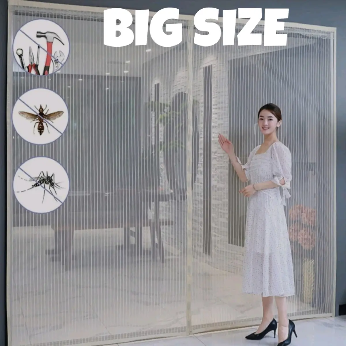 JUMBO Tirai Pintu Magnet Anti Nyamuk Good Quality Ukuran BIG SIZE Good Quality Merk Hongxin Tebal