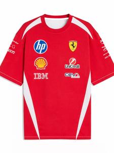 Camiseta de manga corta 26 F1 Ferrari Team Driver Edition, SF-26 ropa casual del equipo, camiseta ajustada de largo, sin cremallera, sin cuello, sin botones