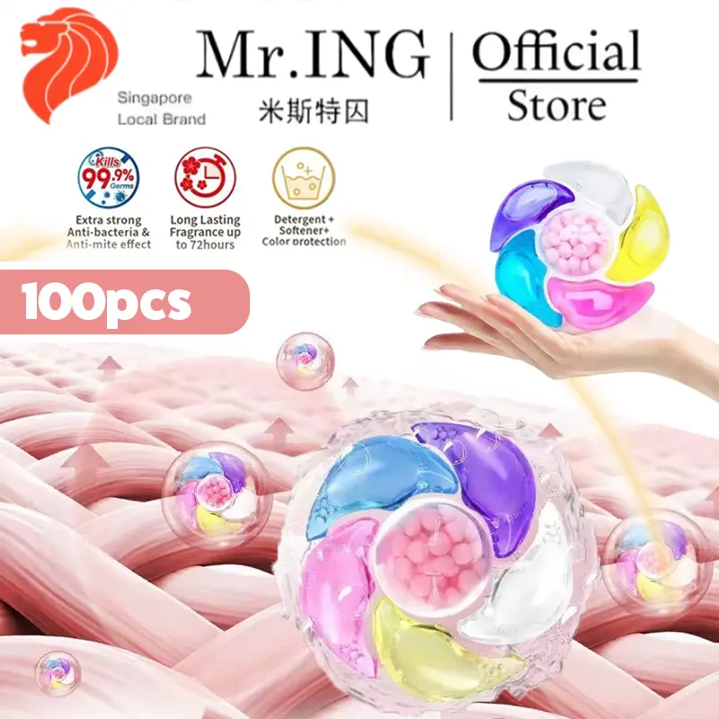 MR.ING 6 in 1 Laundry Pods Detergent Capsule Anti-bacterial [100 pods]
