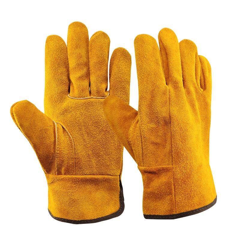 Product Introduction of Men Work Gloves Soft Cowhide Driver Hunting Driving Farm Garden Welding Security Protection Safety Mechanic Glove 4