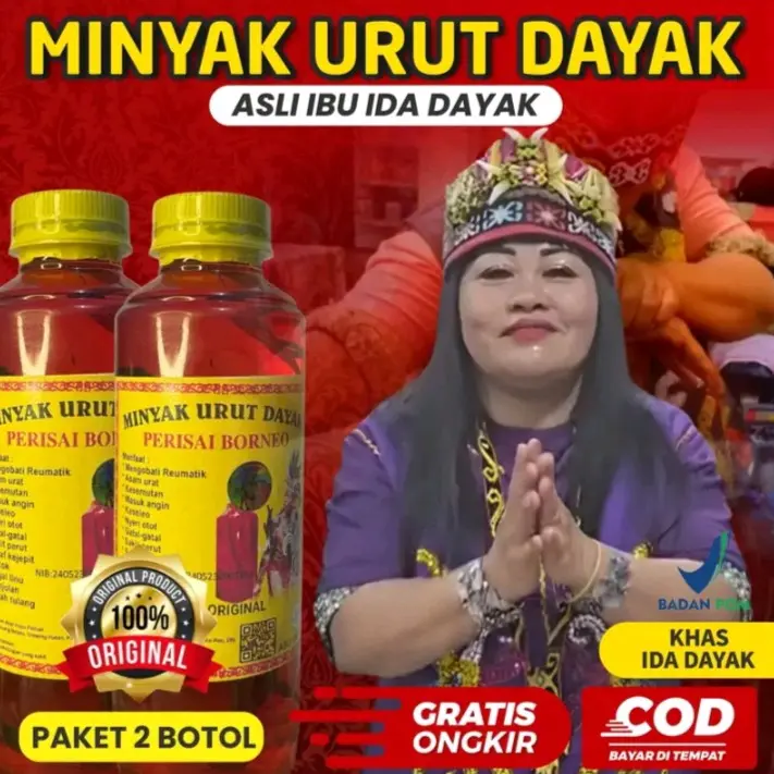 (PAKET 2 BOTOL) MINYAK DAYAK IBU IDA KHAS KALIMANTAN MINYAK PRISAI BORNEO 250ml 0