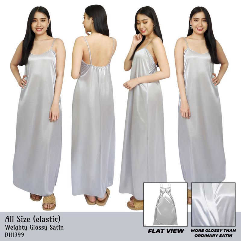 FOLVA dress panjang tanktop baju tidur satin all size 5