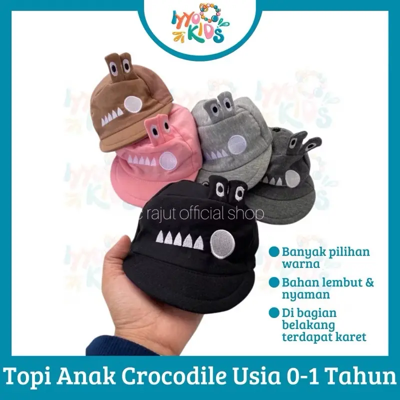 IYYOKIDS | TOPI BAYI ANAK LEMBUT DAN HANGAT 0-1 TAHUN CROCODILE DAN KUCING TERMURAH Bunda