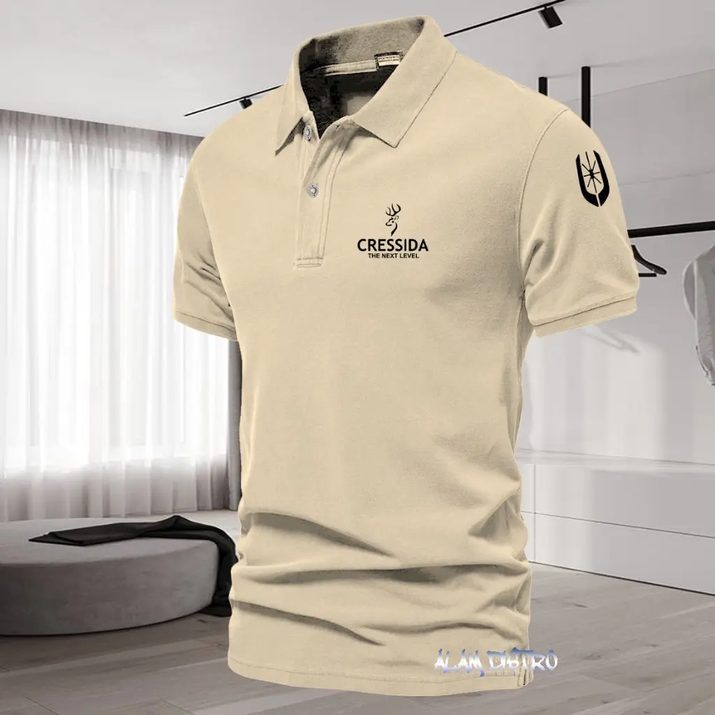 (COD) T-shrit POLO kerah Cressida Plus Lengan Text Hitam Quality Kaos Kerah Dewasa Shirt / Kaos Wangki Pria Polo / Kaos Seragam