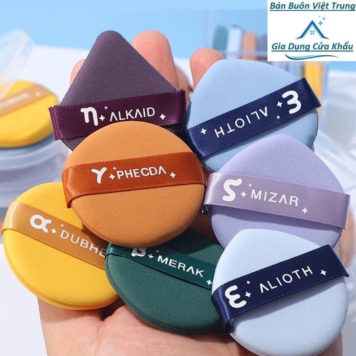   Kèm Hộp  Set 7 Miếng Mút Trang Điểm Tán Kem Nền Siêu Mịn Cao cấp Cosmetic Nữ  BBVT  