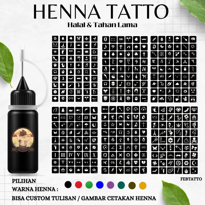 Henna Tato Halal Tahan Lama Bisa Custom Hena Kit 10ml HEN 204 - E25 4