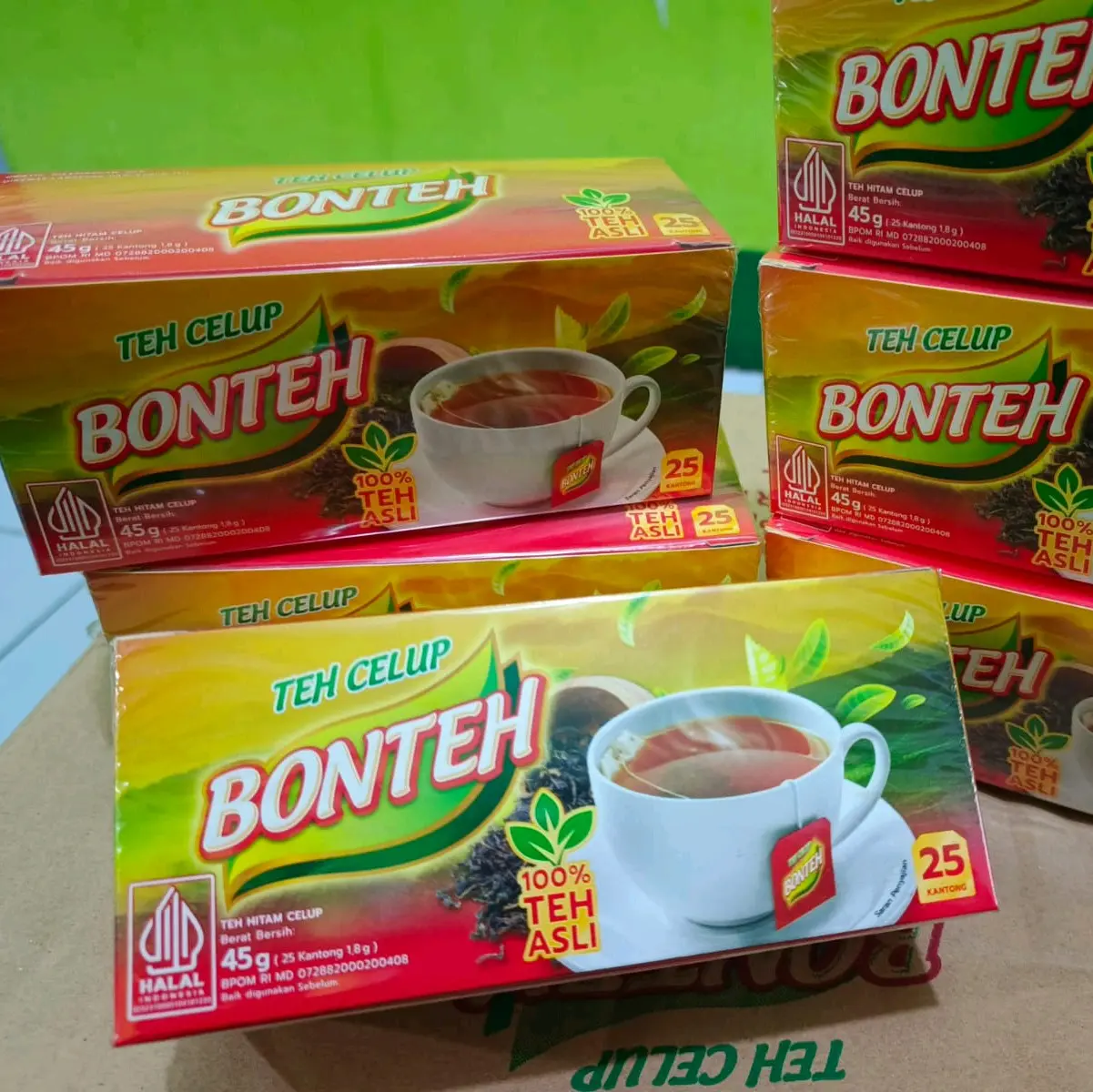 Teh Celup Bonteh 45g (Isi 25 Kantong x 1,8g). Dijual Per 6 Kotak. Exp 2026