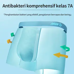 【Louisse Chosen】Versi Premium 5 Potong Celana Dalam Pria Ice Silk Antibakteri Tingkat 7A, Ramah di Kulit dan Bernapas, Rasa Telanjang Ice Silk. Efektif Menghambat Pertumbuhan Tiga Jenis Bakteri Utama. Dingin, Bernapas, dan Nyaman Tanpa Jahitan!