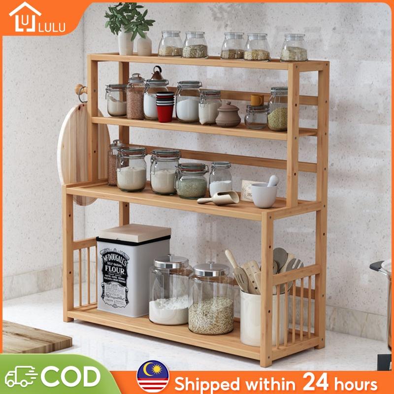 Wooden kitchen seasoning rack Kitchen Shelf Spice Rack Kitchen - TikTok ...