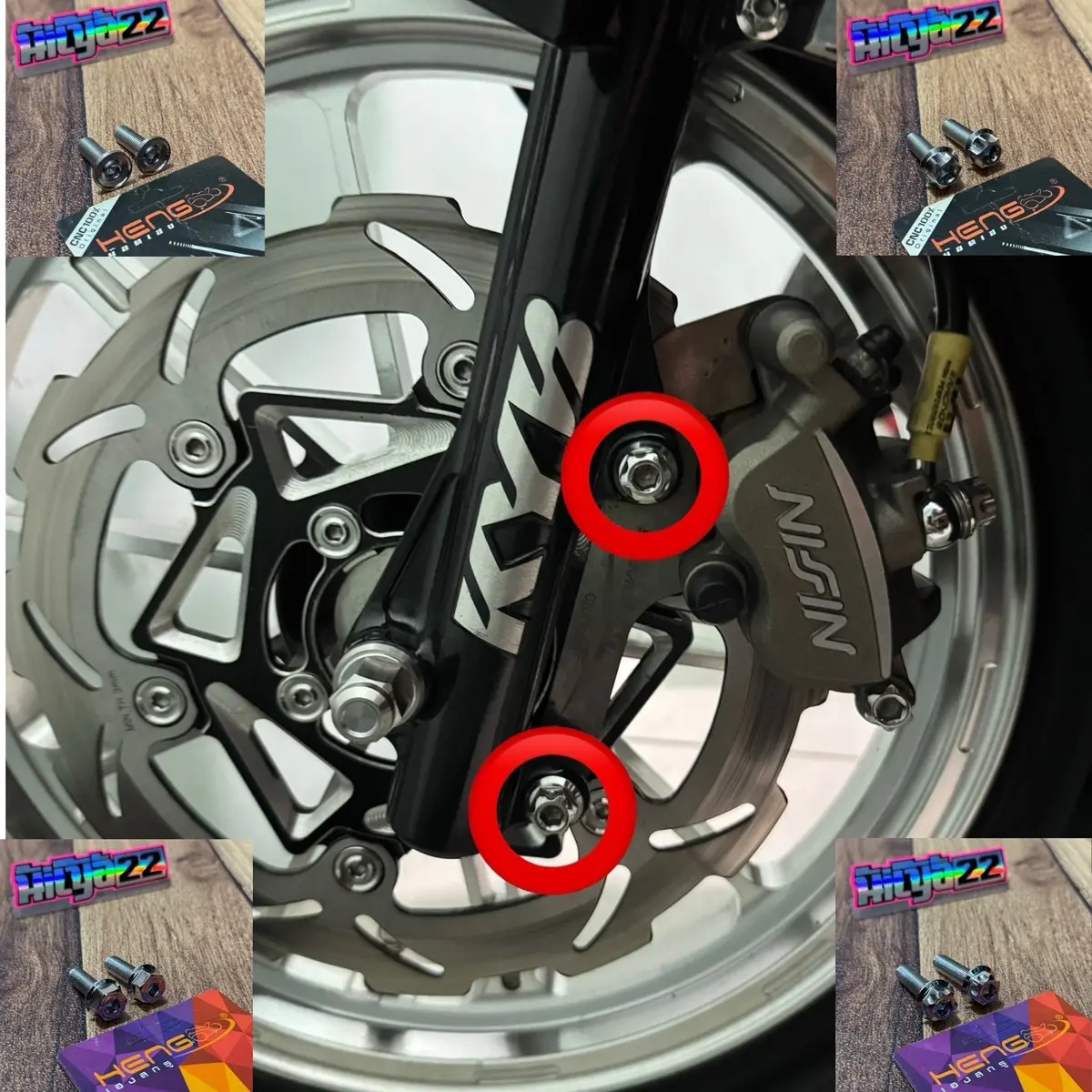 Baut stainless set breket kaliper honda Vario Beat Scoopy Genio Spacy stainless original Heng Thailand