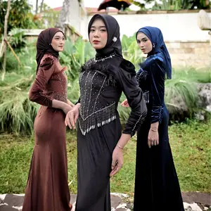 Alita Dress Kondangan Bludru Payet Ekslusif by Dwiwarna