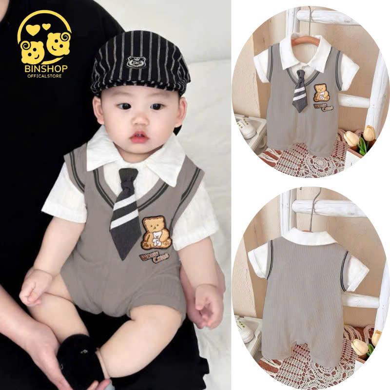 Body công tử cho bé trai dễ thương Bodysuit cho bé mẫu mới mềm mát Body cho bé trai mẫu Quần áo sơ sinh 0-12M
