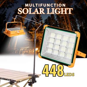 448 LED's Lampu Solar Outdoor Light Camping USB Rechargeable Waterproof Super Bright Multifunctional Portable LED
