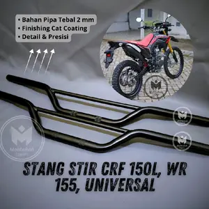 Stang Stir Trail Hitam Honda CRF 150 L Supermoto,UNIVERSAL,Klx, -Cb Vixion R15 Cbr-Stang Trail Motorcycle