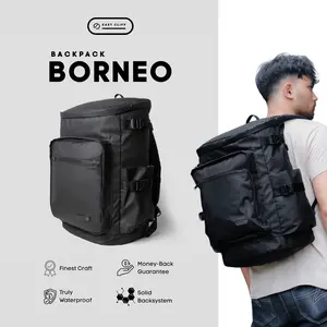 East Cliff - Borneo Backpack I Tas Ransel Pria 20 Liter Bahan Bimo Waterproof Yang Anti Air / Tas Sekolah Kuliah Kerja Dengan Slot Laptop 15" / Tas Punggung Cowok Dengan Backsystem Yang Nyaman dan Tebal | Borneo Backpack