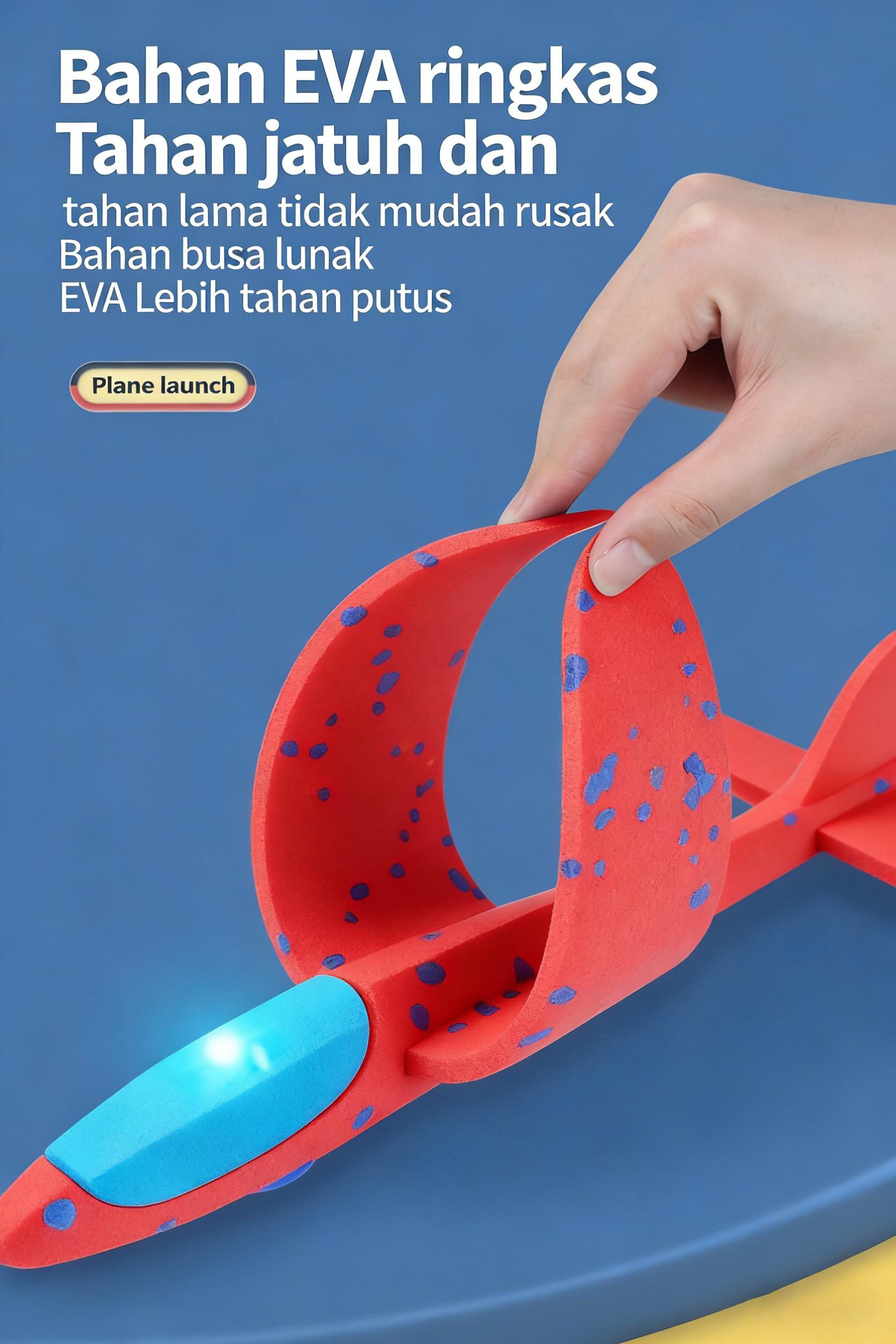 pesawat mainan pesawat Alat Peluncur Pesawat Terbang Manual Mainan Anak Edukasi Motorik Bahan Busa Empuk Aman Jarak Jauh Tembakan Pesawat LED Light Viral Murah Berkualitas