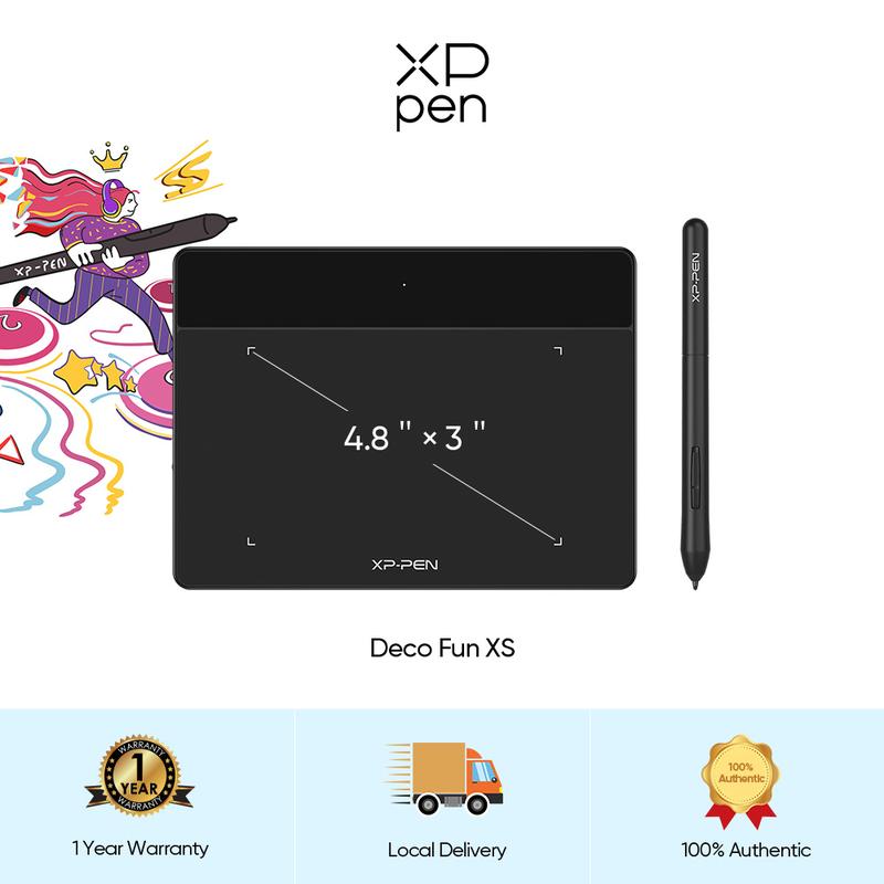 Máy tính bảng vẽ, XPPen Deco Fun XS, Bảng vẽ siêu mỏng, Bảng viết, Dành cho trẻ em, Hỗ trợ điện thoại và máy tính bảng Android, Dễ dàng cài đặt